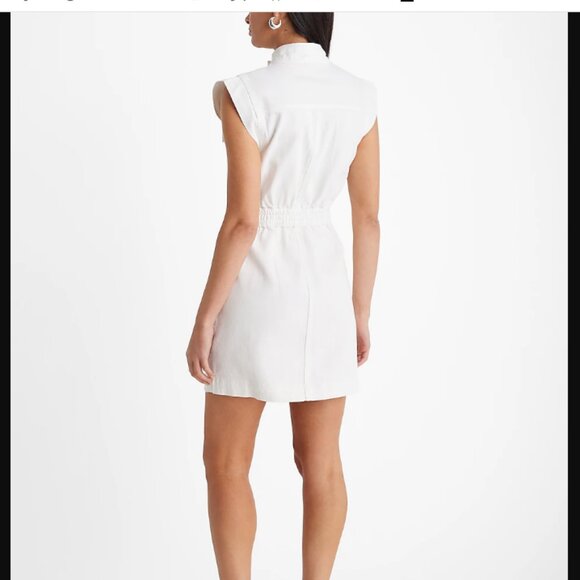NWT Express Denim Button Front Utility Mini Dress - XL - Picture 3 of 4